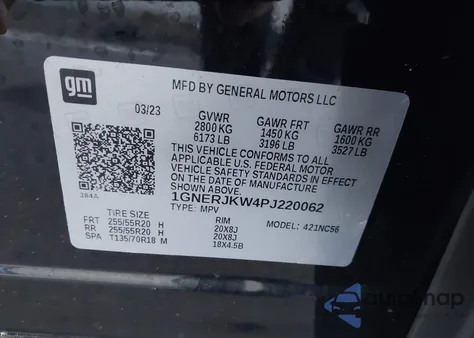 2023 Chevrolet Traverse Fwd Rs from USA, damaged, VIN 1GNERJKW4PJ220062